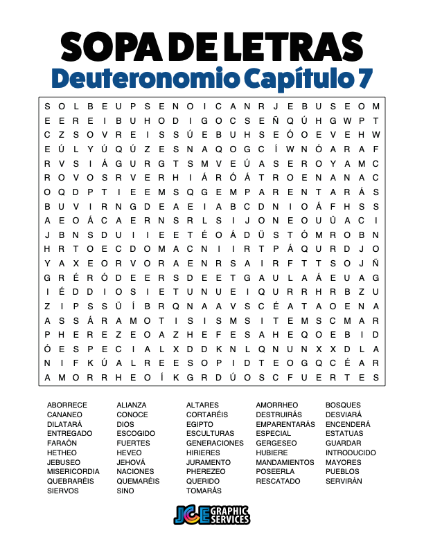 Sopa de Letras - Deuteronomio Cápitulo 7
