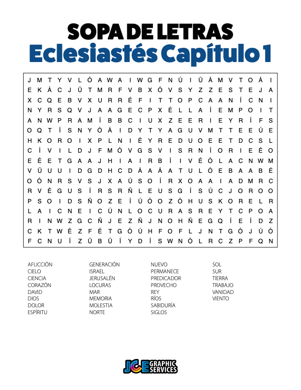 Sopa de Letras - Eclesiastés Cápitulo 1