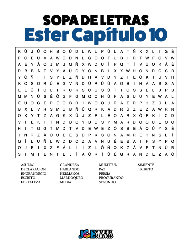 Sopa de Letras - Ester Cápitulo 10