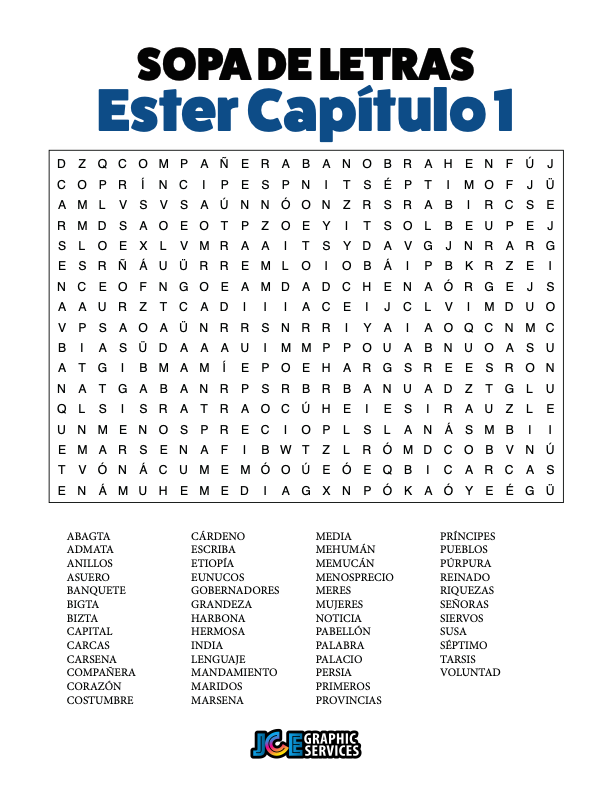 Sopa de Letras - Ester Cápitulo 1