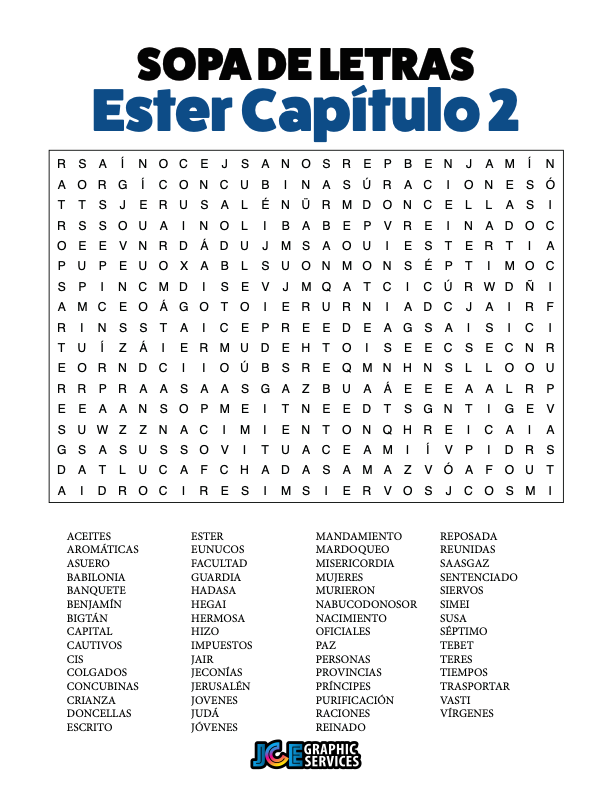 Sopa de Letras - Ester Cápitulo 2