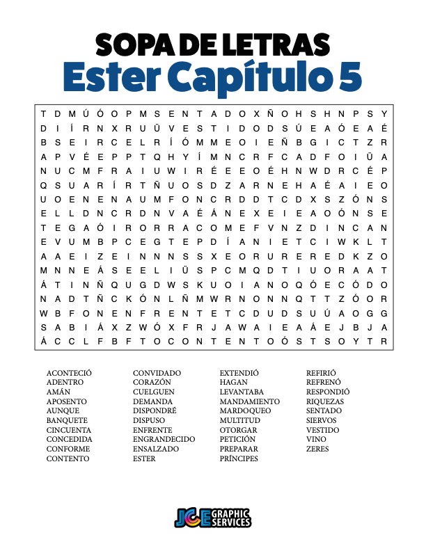 Sopa de Letras - Ester Cápitulo 5