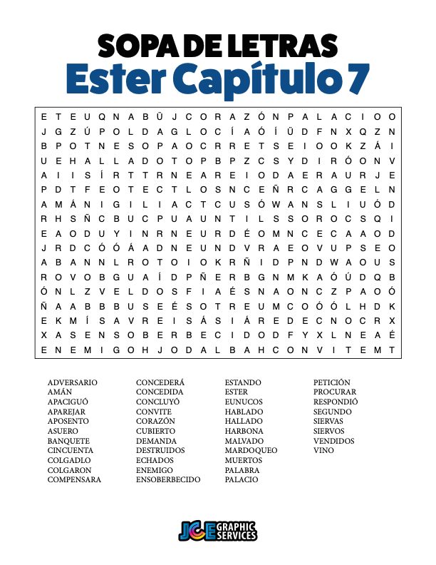 Sopa de Letras - Ester Cápitulo 7