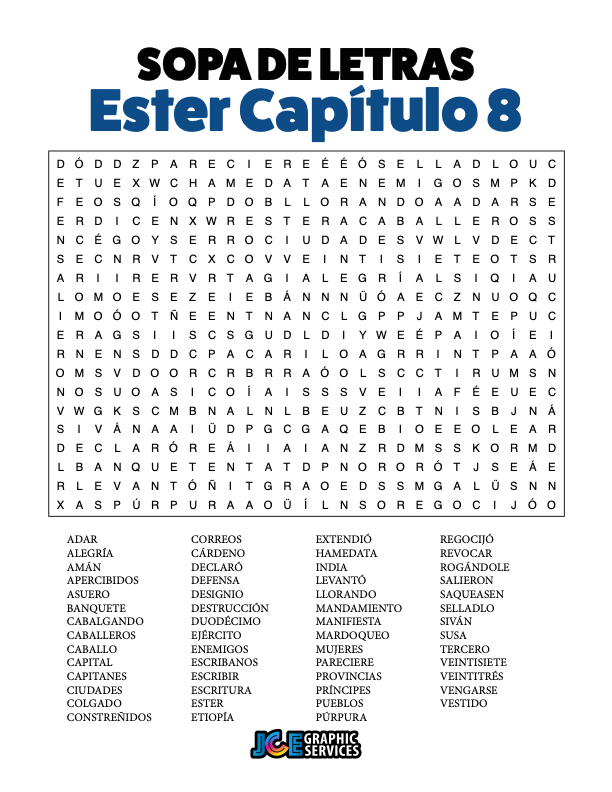 Sopa de Letras - Ester Cápitulo 8