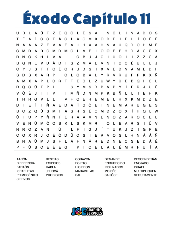 Sopa de Letras - Éxodo Cápitulo 11