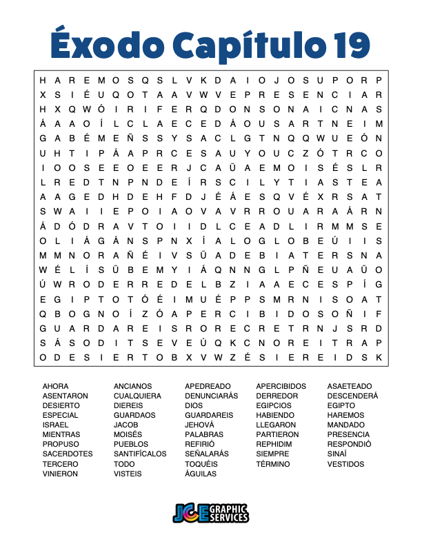 Sopa de Letras - Éxodo Cápitulo 19