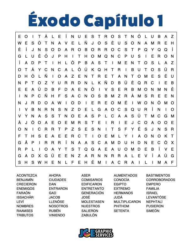 Sopa de Letras - Éxodo Cápitulo 1