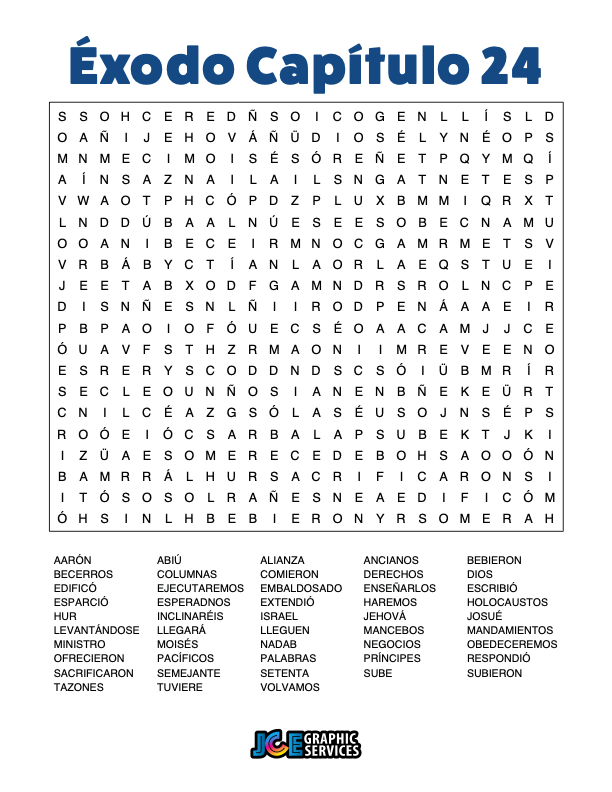Sopa de Letras - Éxodo Cápitulo 24