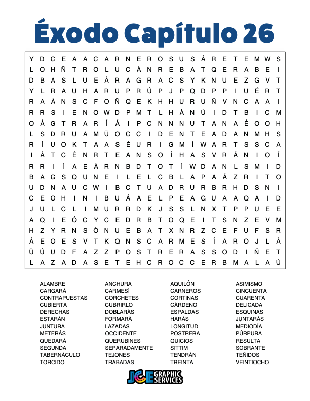 Sopa de Letras - Éxodo Cápitulo 26