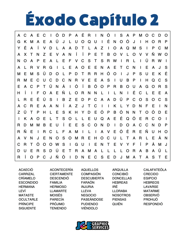 Sopa de Letras - Éxodo Cápitulo 2