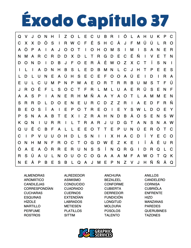 Sopa de Letras - Éxodo Cápitulo 37