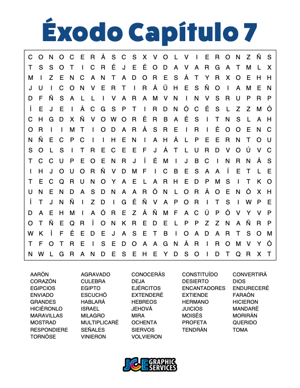 Sopa de Letras - Éxodo Cápitulo 7