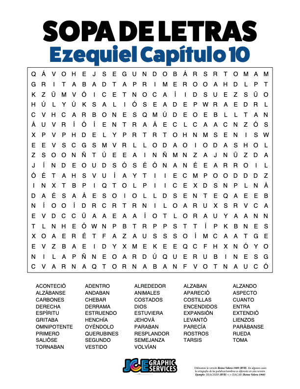 Sopa de Letras - Ezequiel Cápitulo 10