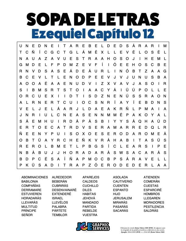 Sopa de Letras - Ezequiel Cápitulo 12