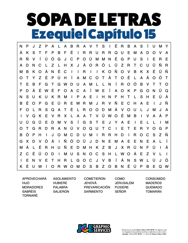 Sopa de Letras - Ezequiel Cápitulo 15