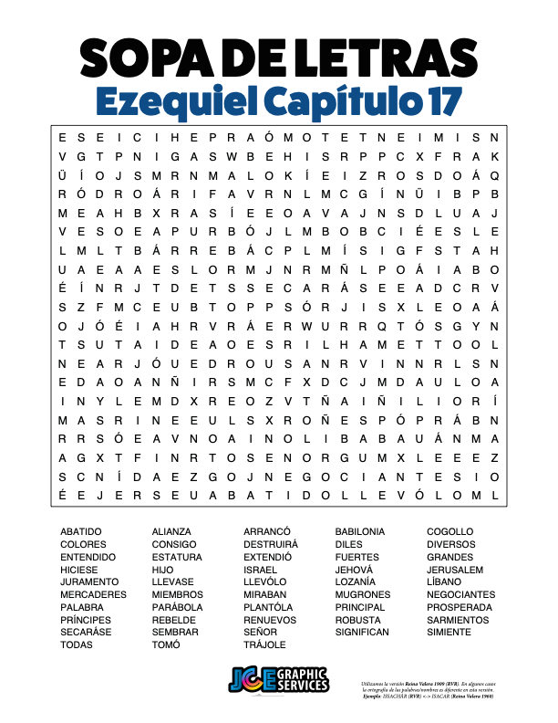 Sopa de Letras - Ezequiel Cápitulo 17