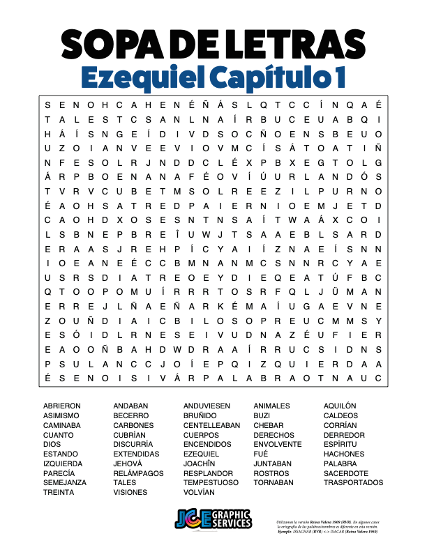 Sopa de Letras - Ezequiel Cápitulo 1