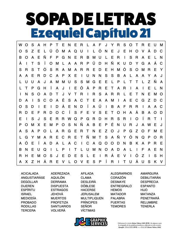 Sopa de Letras - Ezequiel Cápitulo 21