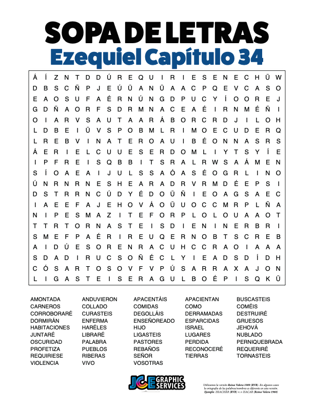 Sopa de Letras - Ezequiel Cápitulo 34