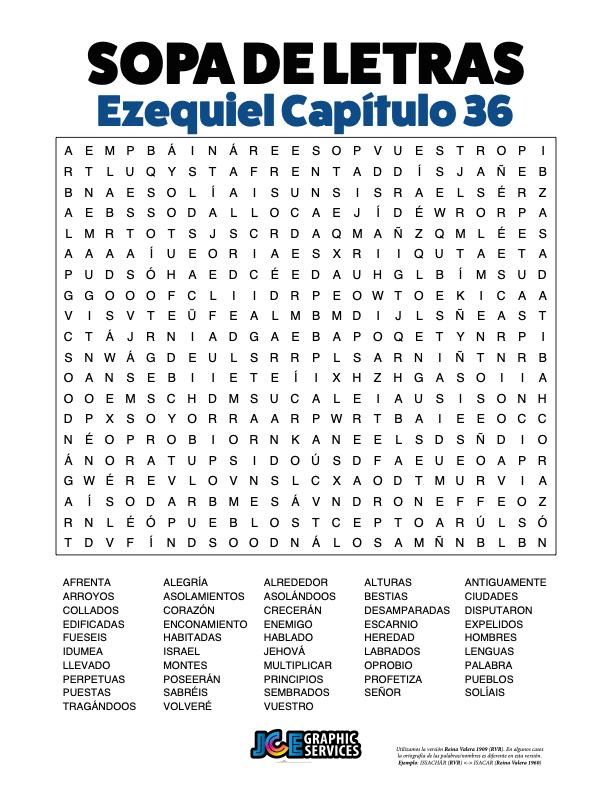 Sopa de Letras - Ezequiel Cápitulo 36