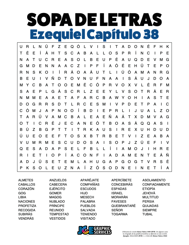 Sopa de Letras - Ezequiel Cápitulo 38
