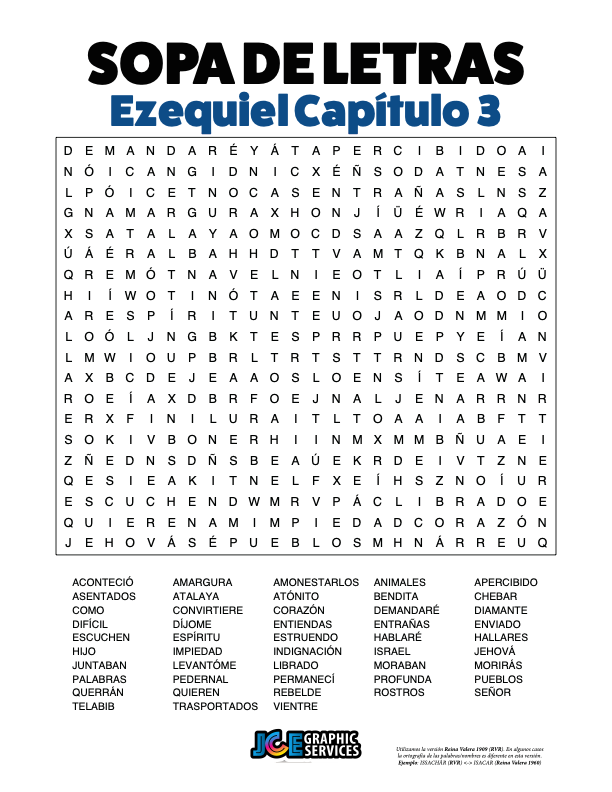 Sopa de Letras - Ezequiel Cápitulo 3