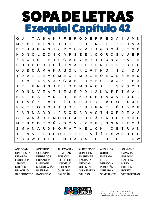 Sopa de Letras - Ezequiel Cápitulo 42
