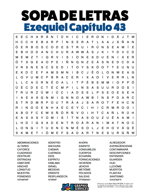 Sopa de Letras - Ezequiel Cápitulo 43