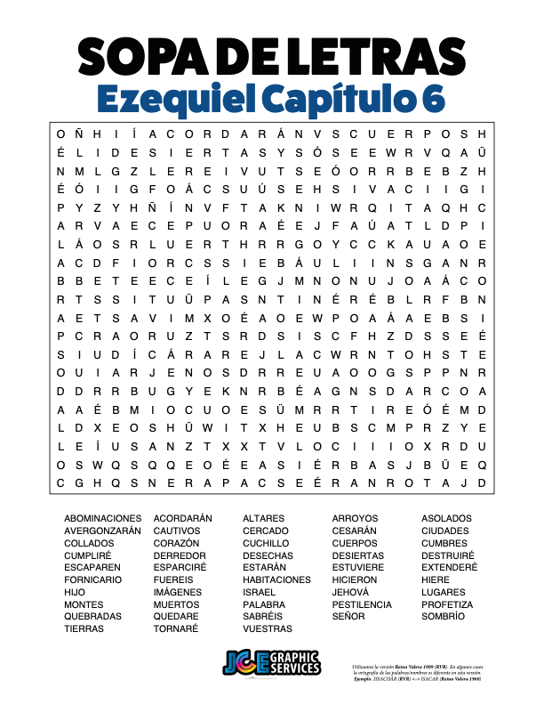Sopa de Letras - Ezequiel Cápitulo 6