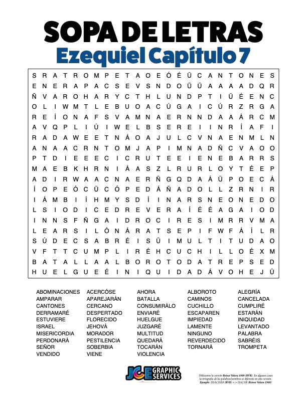 Sopa de Letras - Ezequiel Cápitulo 7