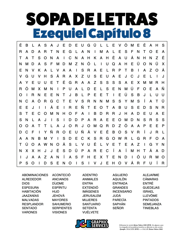 Sopa de Letras - Ezequiel Cápitulo 8