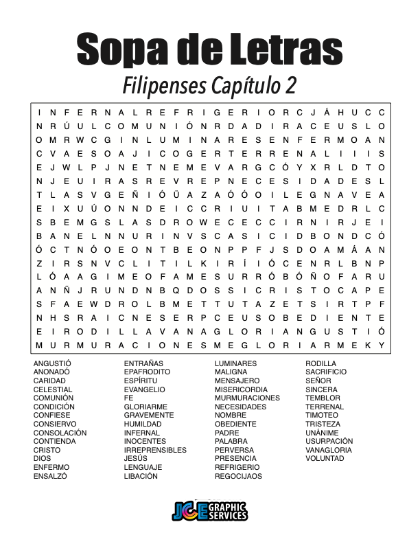Sopa de Letras - Filipenses Cápitulo 2