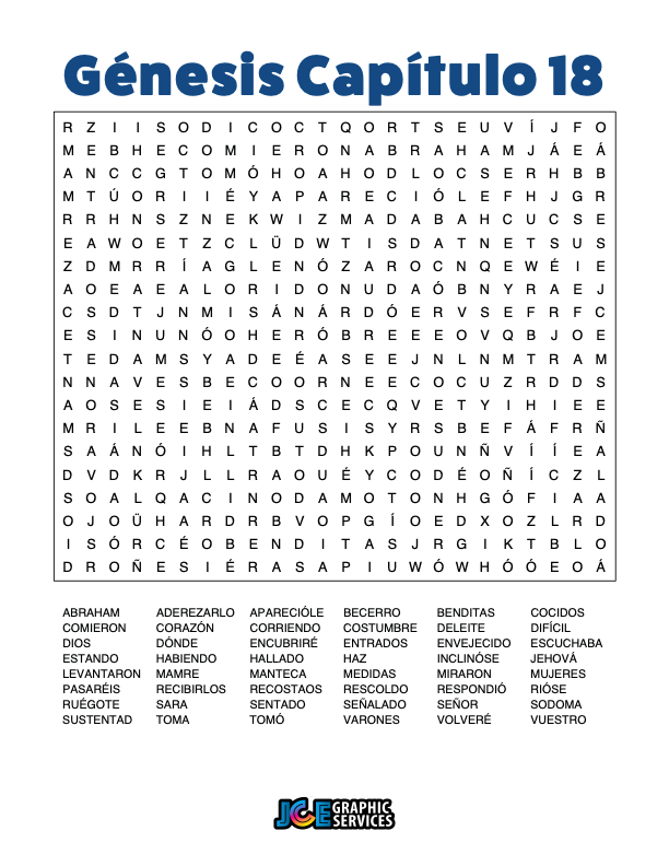 Sopa de Letras - Génesis Cápitulo 18