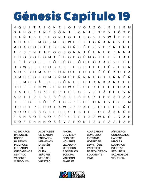 Sopa de Letras - Génesis Cápitulo 19