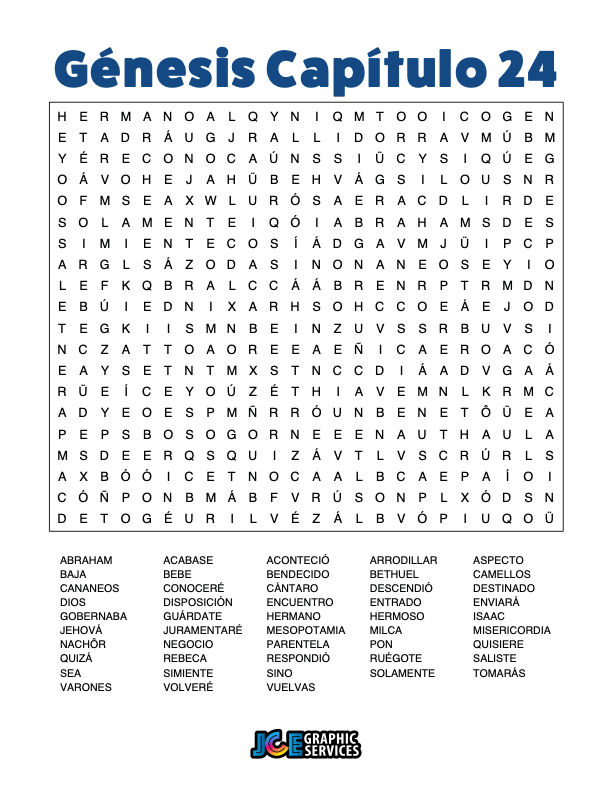 Sopa de Letras - Génesis Cápitulo 24