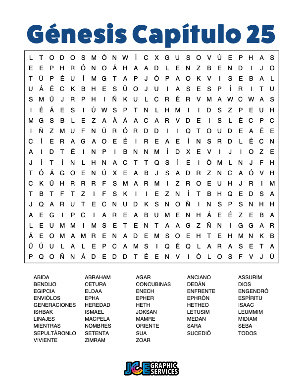 Sopa de Letras - Génesis Cápitulo 25
