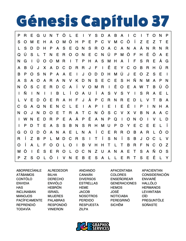 Sopa de Letras - Génesis Cápitulo 37