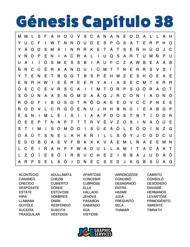 Sopa de Letras - Génesis Cápitulo 38