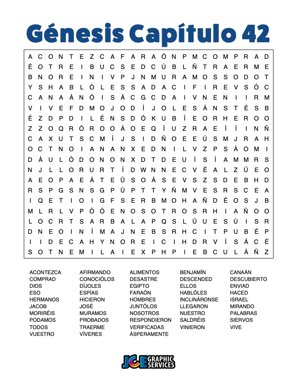 Sopa de Letras - Génesis Cápitulo 42