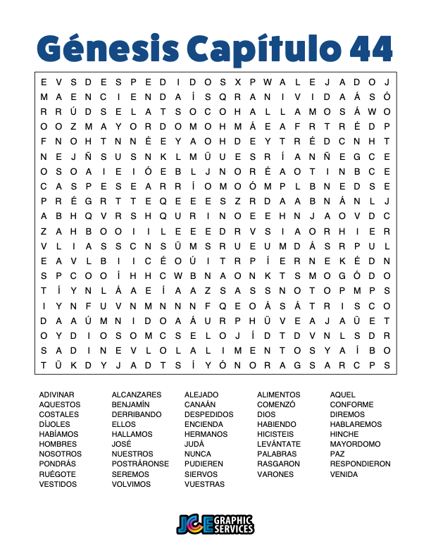 Sopa de Letras - Génesis Cápitulo 44