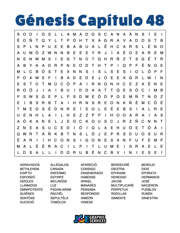 Sopa de Letras - Génesis Cápitulo 48