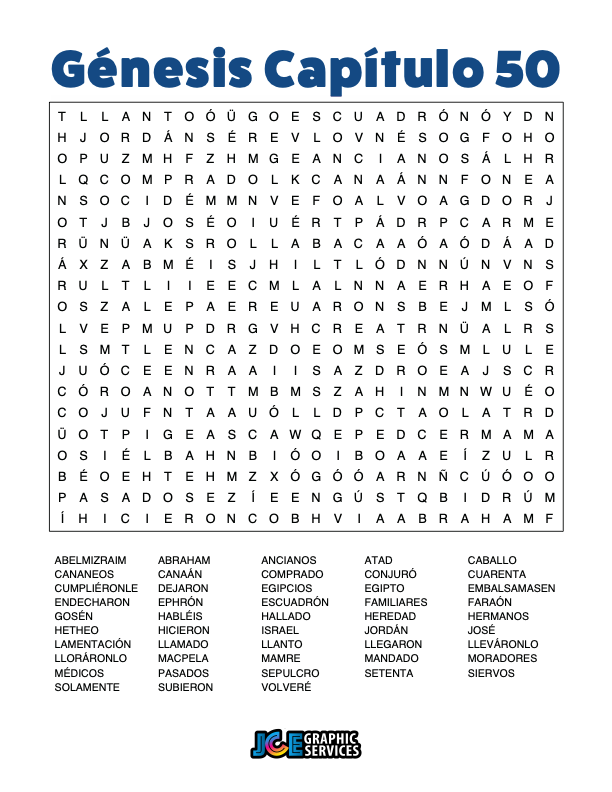 Sopa de Letras - Génesis Cápitulo 50