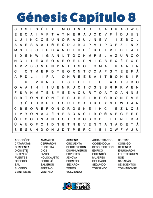 Sopa de Letras - Génesis Cápitulo 8