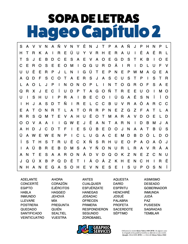 Sopa de Letras - Hageo Cápitulo 2