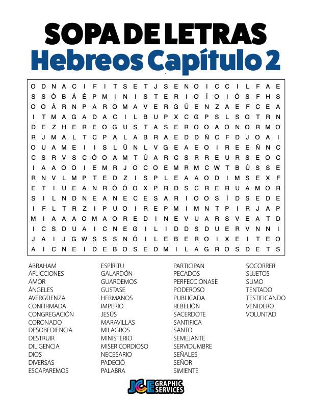 Sopa de Letras - Hebreos Cápitulo 2