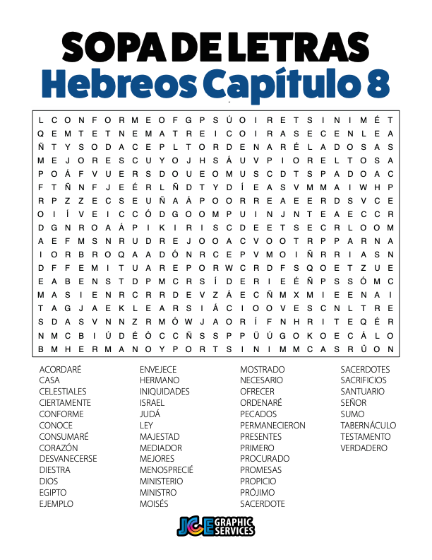 Sopa de Letras - Hebreos Cápitulo 8