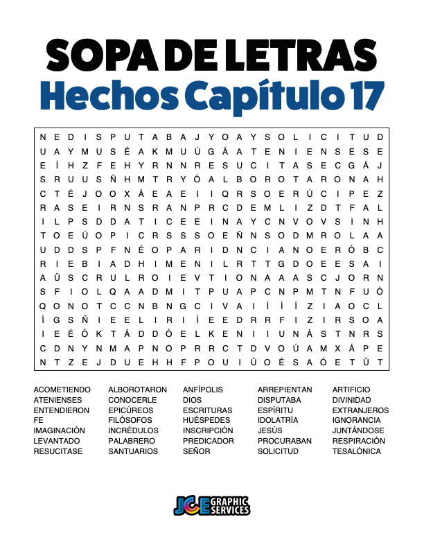Sopa de Letras - Hechos Cápitulo 17