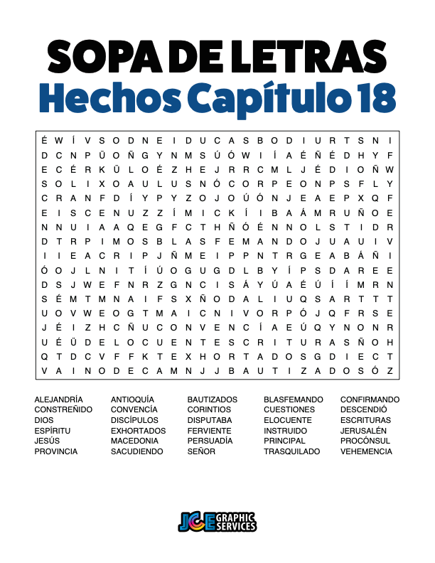 Sopa de Letras - Hechos Cápitulo 18