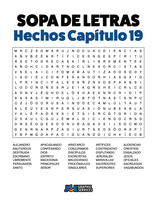 Sopa de Letras - Hechos Cápitulo 19