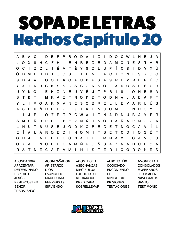 Sopa de Letras - Hechos Cápitulo 20